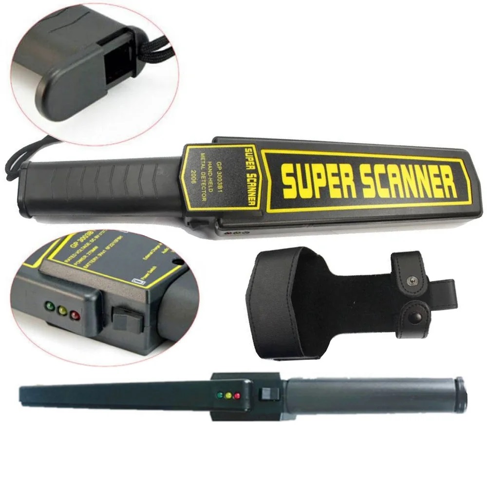 Máy Dò Kim Loại Cầm Tay Super Scanner GP-3003B1, Độ Nhạy Cao, Âm Thanh To, Rõ, Rung Mạnh, Có Đèn Báo. Phạm Vi Phát Hiện Kim Loại từ 1-20 cm. Bảo Hành 24 Tháng. Phù Hợp Dò Tìm Kim Loại Nhỏ