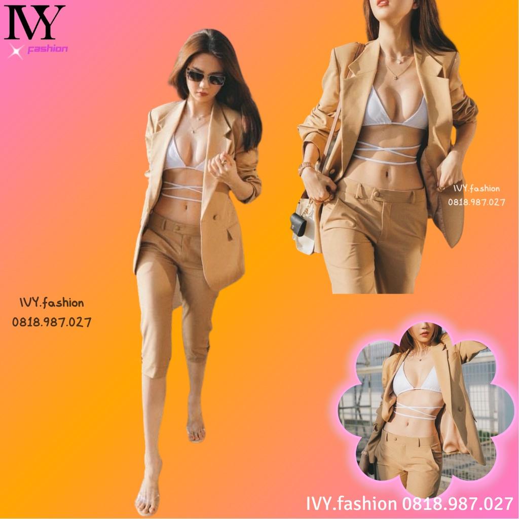 Set áo vest quần lửng ôm áo khoác tuyết thái nude kem dạ hội công sở đi biển dự tiệc bigsize gợi cảm