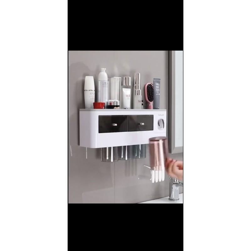 Kệ để đồ phòng tắm,kệ cắm chải nhả kem tự động kèm 3 cốc hút tính từ 1909
