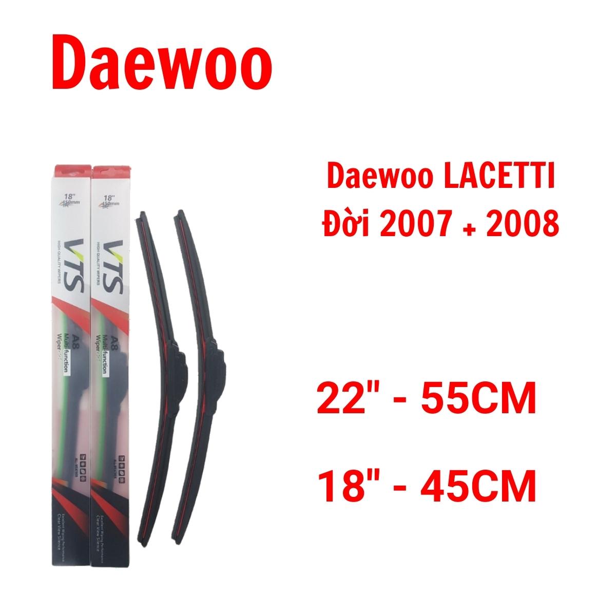 Bộ cần gạt mưa Slicon mềm A8 dành cho xe Daewoo: Lacetti EX,Gentra, Matiz.. và các dòng khác hãng Daewoo - Hàng nhập khẩu