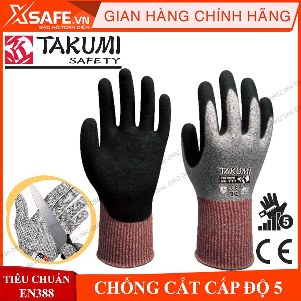 Găng tay chống cắt Takumi SG-777 cấp độ 5 - bao tay chống cắt độ khéo léo cao phủ Pu chống dầu, tăng độ bám
