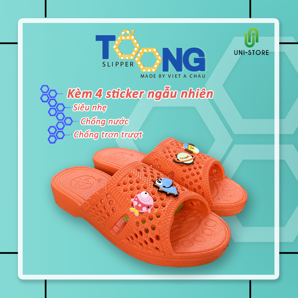 Dép tổ ong [Size 31-34] KÈM STICKER NGẪU NHIÊN vật liệu EVA cao cấp siêu bền, siêu nhẹ, chống trơn trượt