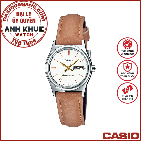 Đồng hồ nữ dây da Casio Standard chính hãng Anh Khuê LTP-V006L-7B2UDF (25mm)