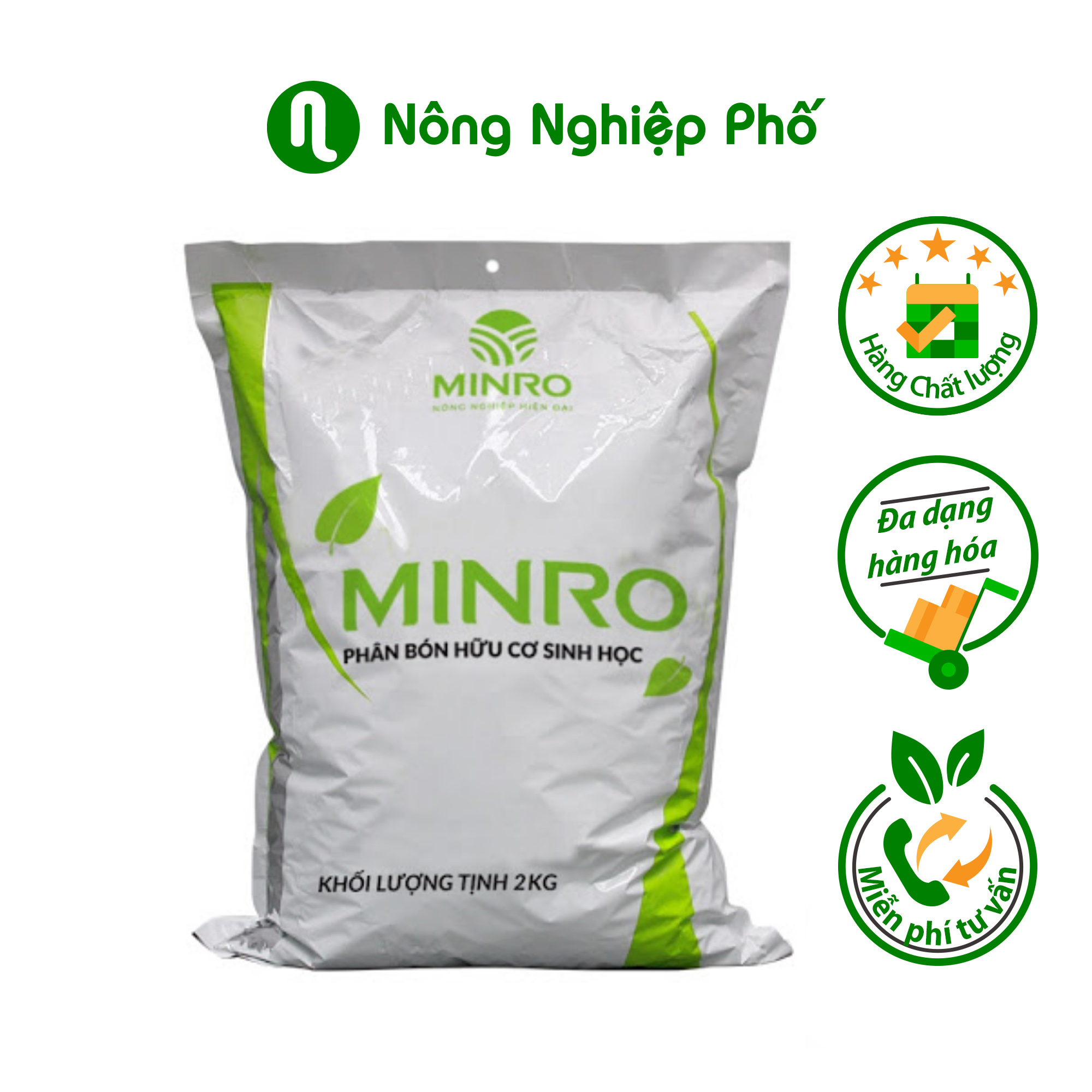 Phân bón hữu cơ sinh học Minro viên nở - Túi 2kg