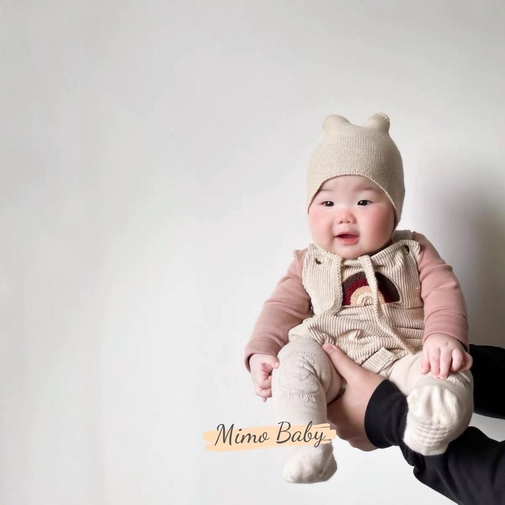 Mũ nón len cột dây màu trơn phong cách hàn quốc đáng yêu cho bé Mimo Baby ML60