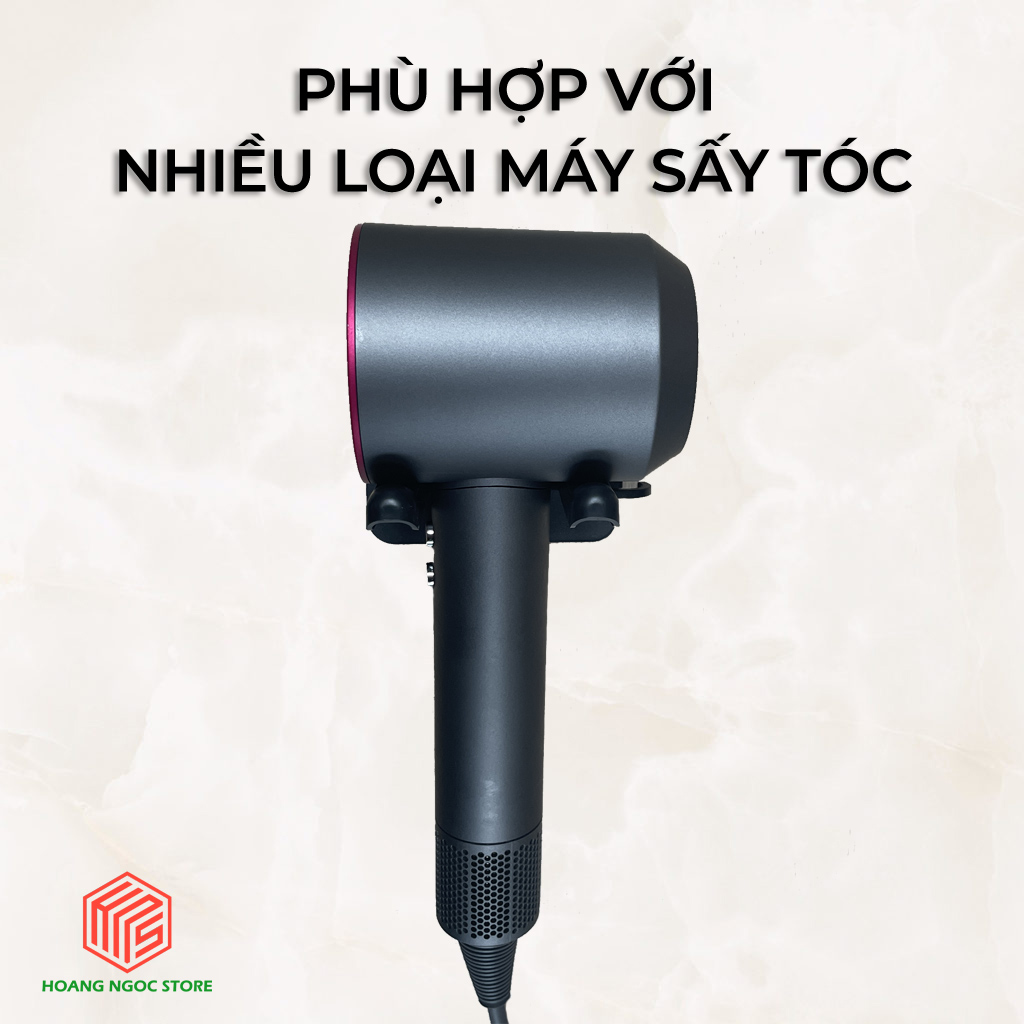 Giá treo máy sấy tóc dùng băng keo, lắp đặt dễ dàng, đa năng, phù hợp với nhiều loại máy