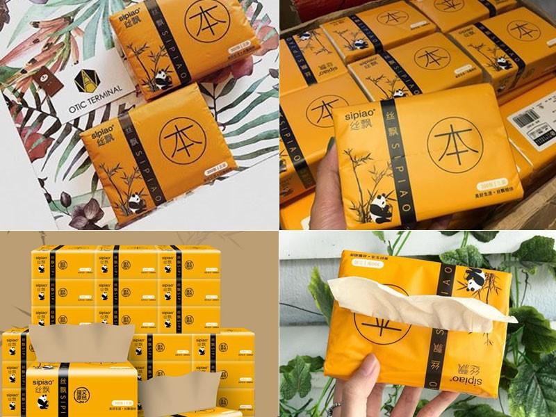 Set 5 Hộp Khăn Giấy Gấu Trúc Sợi Tre Siêu Dai - Chưa Qua Khử Hóa Chất An Toàn Với Sức Khỏe - Loại Tốt
