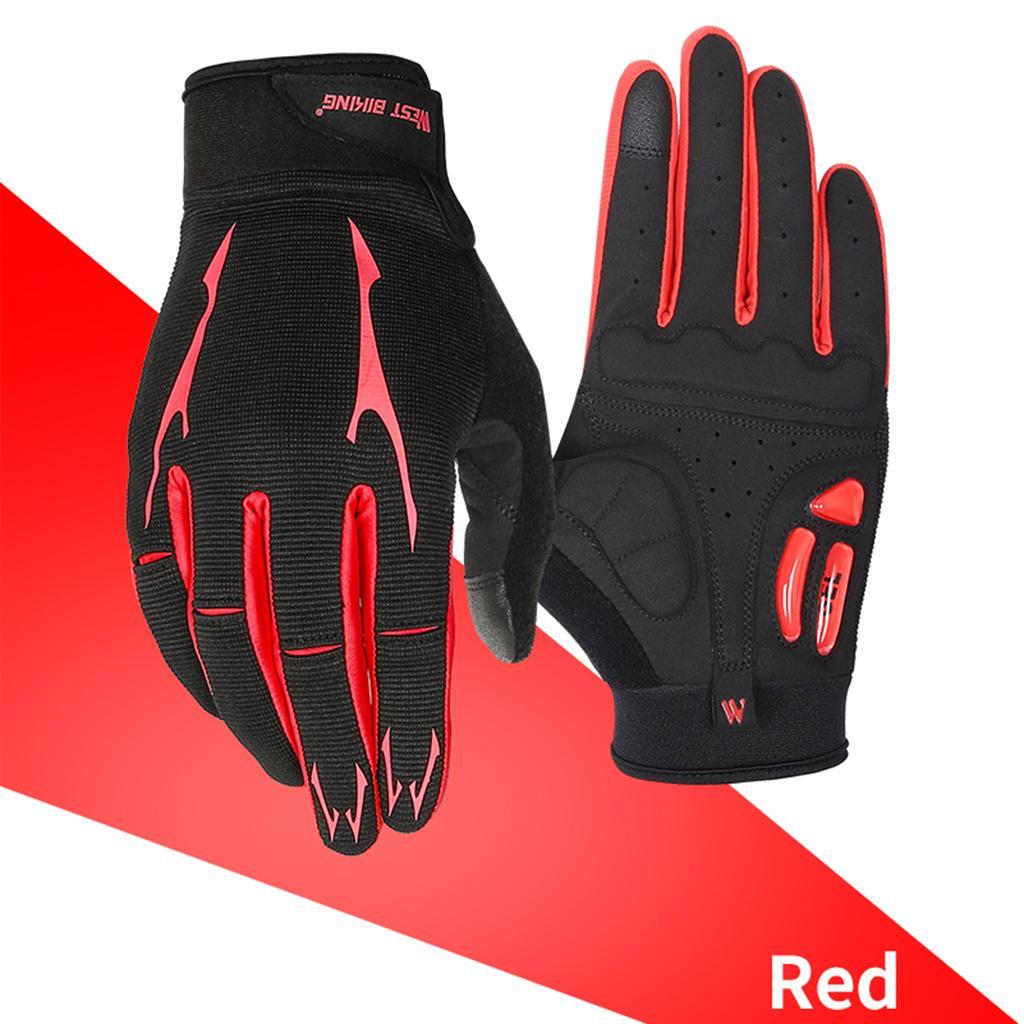 Cycling Gloves, Mountain Bike Gloves Full Finger Gel Pad Anti-Slip Breathable Bicycle Mittens Sports Accessories for Men/Women - Select Colors & Sizes