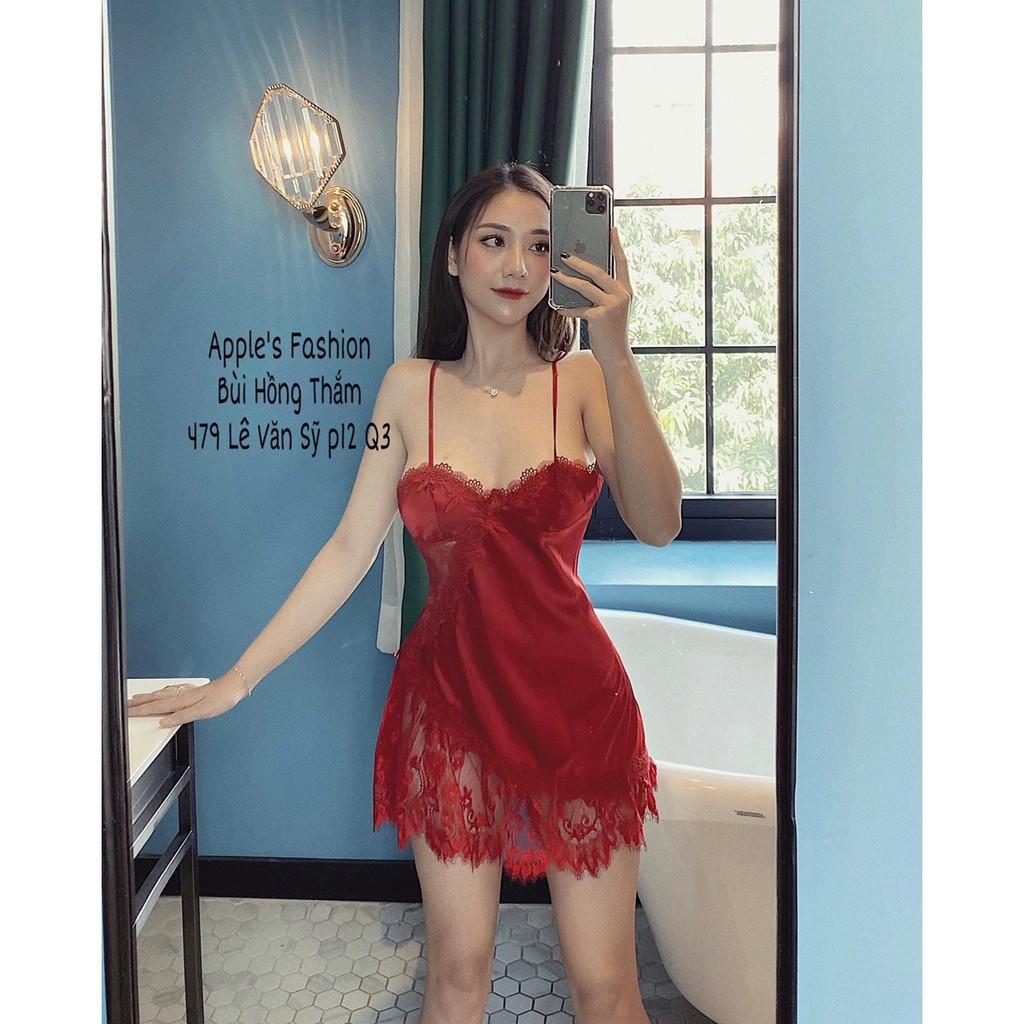SX 35 -Váy ngủ sexy đỏ thần thánh siêu xinh ren ngực QUẢNG CHÂU cao cấp- hàng có sẵn  *