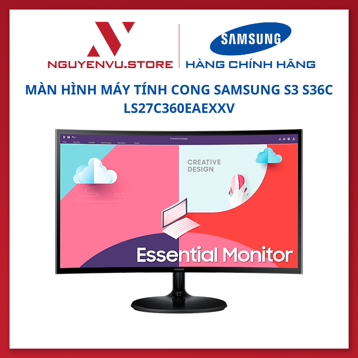 Màn Hình máy tính Cong Samsung S3 S36C LS27C360EAEXXV (27 inch, 1920 x 1080, 75Hz, VA, 4ms) - Hàng chính hãng