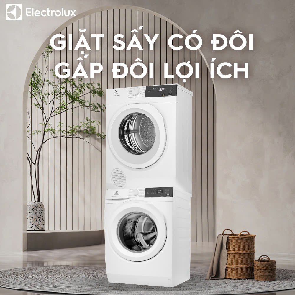 [Mới 2024] Máy sấy thông hơi Electrolux 8kg UltimateCare 300 - Trắng EDV804H3WC - Hàng chính hãng