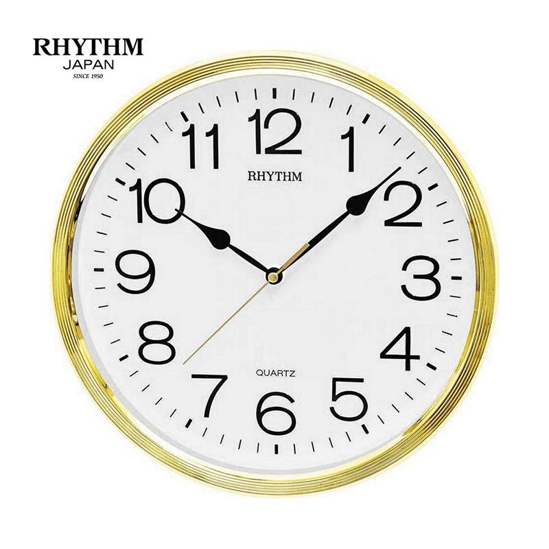 Đồng hồ treo tường Nhật Bản Rhythm CMG734CR18 Kt 31.2 x 5.0cm, 710g Vỏ nhựa. Dùng Pin.