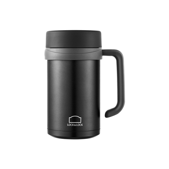 Bình Giữ Nhiệt Lock&amp;Lock New Basic Table màu đen LHC4026B 500ml - Hàng chính hãng, nắp bình 3 lớp tiện lợi - JoyMall