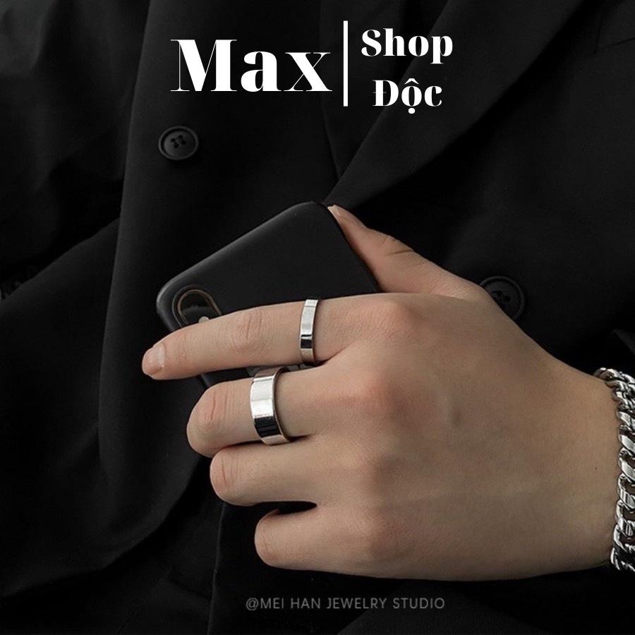 Nhẫn Tròn Unisex Thời Trang Nam Nữ Titan - Nhẫn Trơn Plain Ring Màu Bạc Không Gỉ - Plain Ring - Maxshopdoc