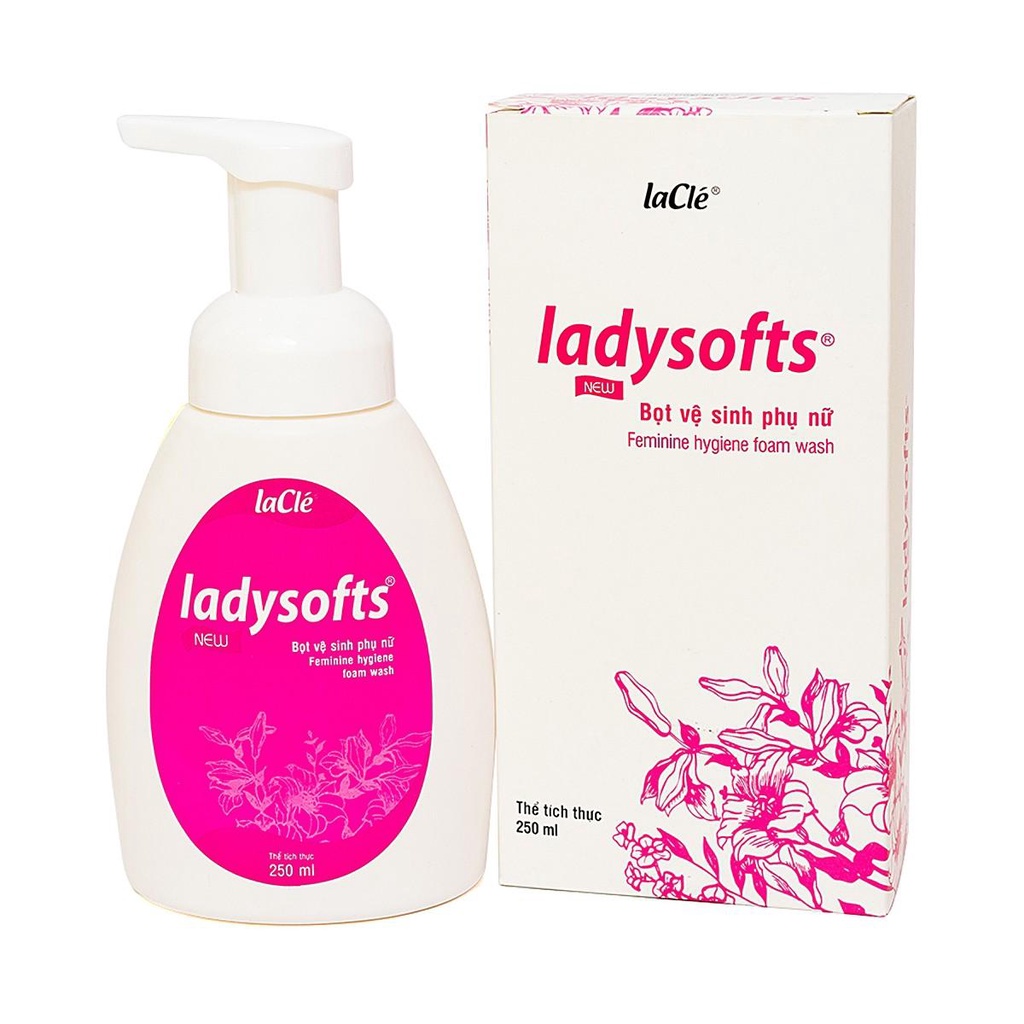 Bọt rửa phụ khoa Ladysoft New Laclé 100ml, dung dịch vệ sinh phụ nữ Ladysofts 100ml