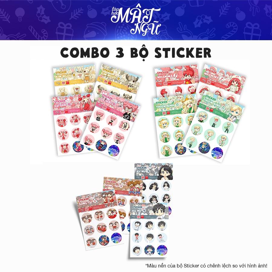 Combo Sticker  Lớp Học Mật Ngữ Vol.01 - Bạch Dương và Sư Tử  - Bảo Bình và Ma Kết - Thiên Yết và Song Ngư - Cự Giải và Kim Ngưu - Thiên Bình và Nhân Mã - Xử Nữ và Song Tử - Board Game VN