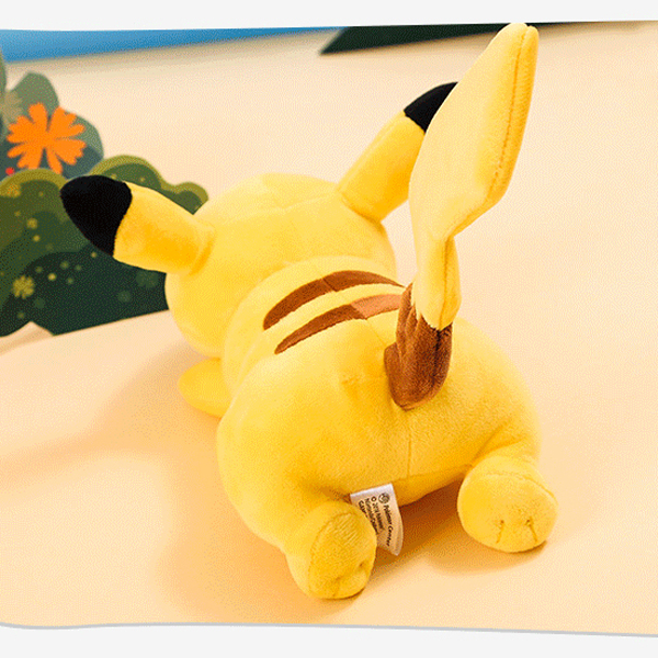 Gấu bông pikachu nằm dễ thương siêu mềm mại siêu cưng (25cm---90cm) Gối ôm ngủ pikachu đáng yêu cho bé (Tặng 1 Móc Khóa Dây Da Pu Đính Đá Lấp Lánh Màu Ngẫu Nhiên)