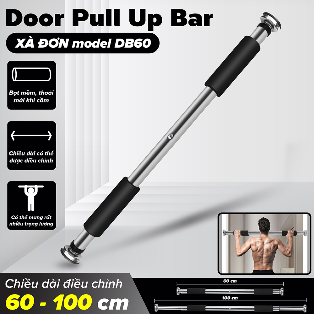 Xà Đơn Treo Tường 60-150cm Gắn Cửa Đa Năng Độ Dài Tùy Chỉnh Giúp Bạn Tập Gym, Tập Cơ Bụng, Cơ Vai, Cơ Xô treo tường gắn cửa độ dài tùy chỉnh (hàng nhập khẩu)