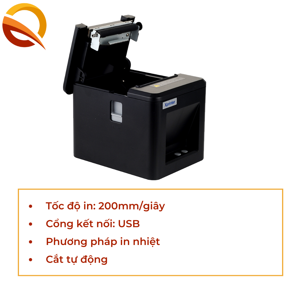 Máy in bill 2 cổng XP-Q805KL, máy in K80 in hóa đơn K80, máy in nhiệt 80mm, in điện thoại, BH 12 tháng