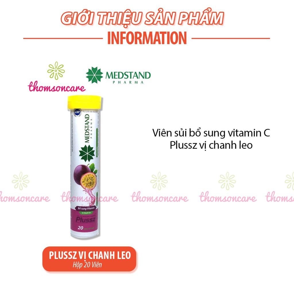 Viên C sủi bổ sung vitaminC Plussz vị chanh leo Medstand - Giúp tăng cường sức đề kháng - Tuýp 20 viên