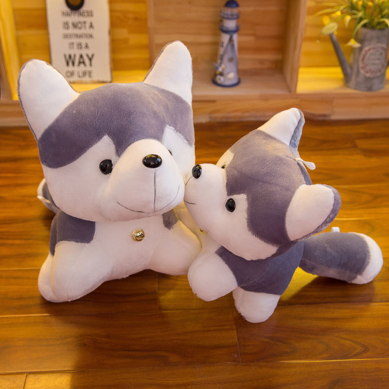 Gấu bông chó Husky đeo chuông dễ thương siêu mềm siêu cưng (20cm---&gt;50 cm) Gối ôm chó husky đáng yêu hàng xịn cao cấp an toàn cho trẻ nhỏ
