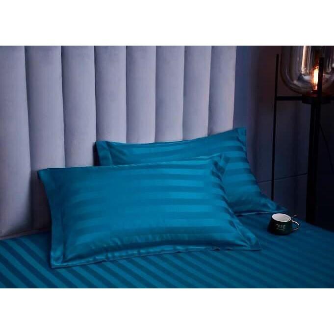 Bộ Vỏ Chăn Drap Gối COTTON SỌC 3F Vải Cotton Lụa Bóng Hàng Chuyên Cho Gia Đình Và Khách Sạn
