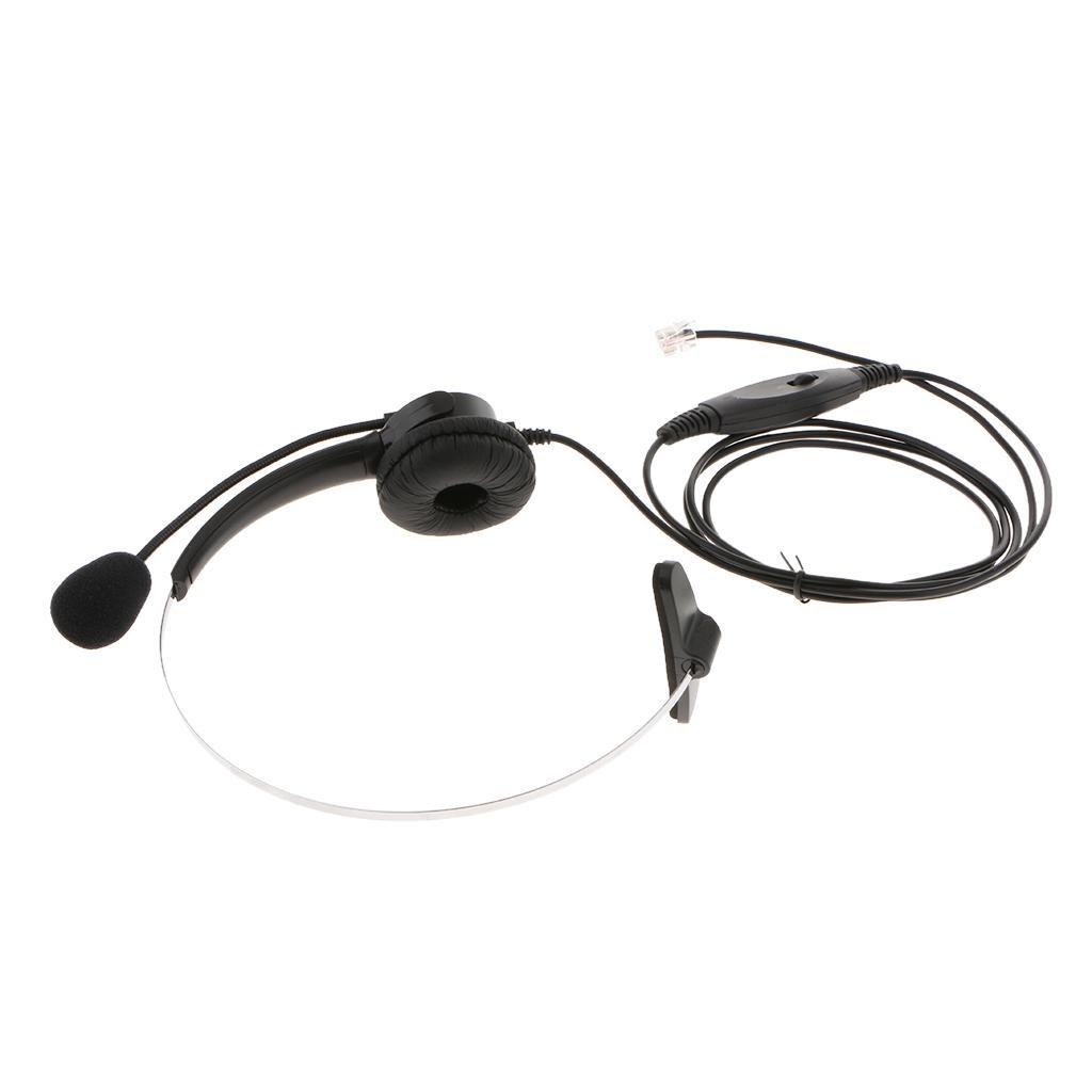 RJ9 Call Center Telephone Headphone w/ Noise Cancelling Monaural Headsets