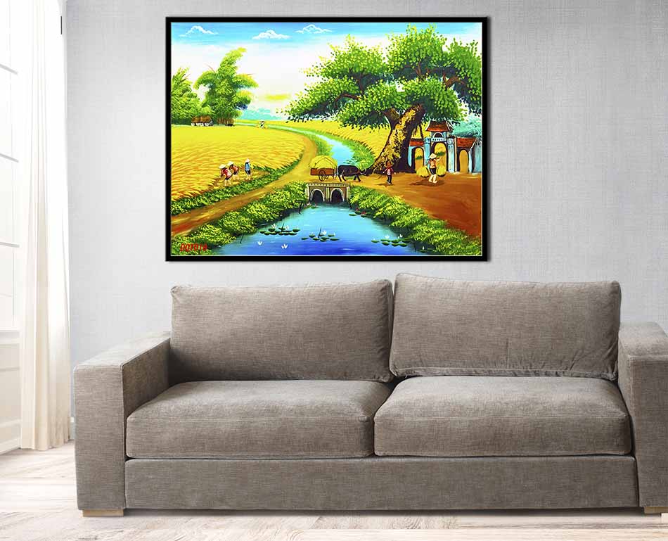 Tranh canvas treo tường làng quê Việt Nam - QVN013