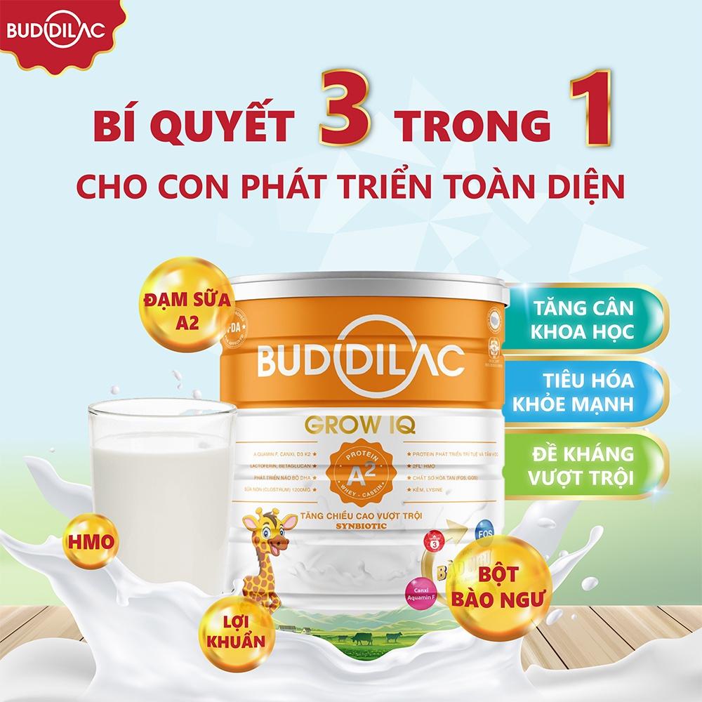 Sữa Bột BUDDILAC GROW IQ Hỗ Trợ Phát Triển Trí Não Và Chiều Cao, Bổ Sung Vitamin Tăng Sức Đề Kháng Hộp 900gr