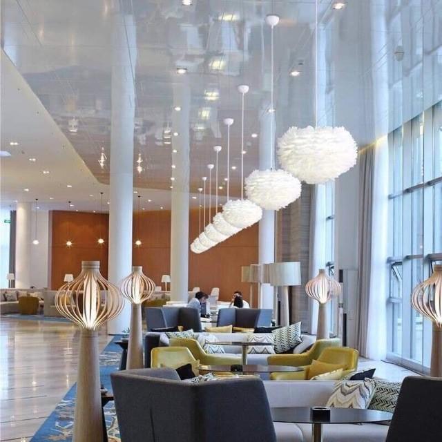 Đèn thả lông trắng, đèn thả trần, đèn trang trí, đèn trần, đèn trang trí bar, đèn decor