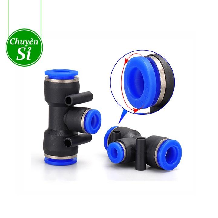 Tê nối nhanh ống PE/LDPE 8mm - Tê chia nhánh dây tưới phun sương khí nén lọc nước...