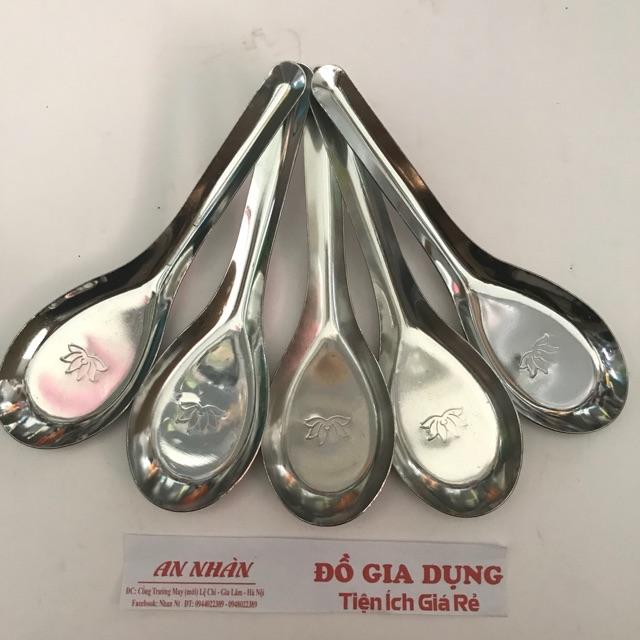 Set 5 thìa inox cao cấp cán dài bông sen bền đẹp