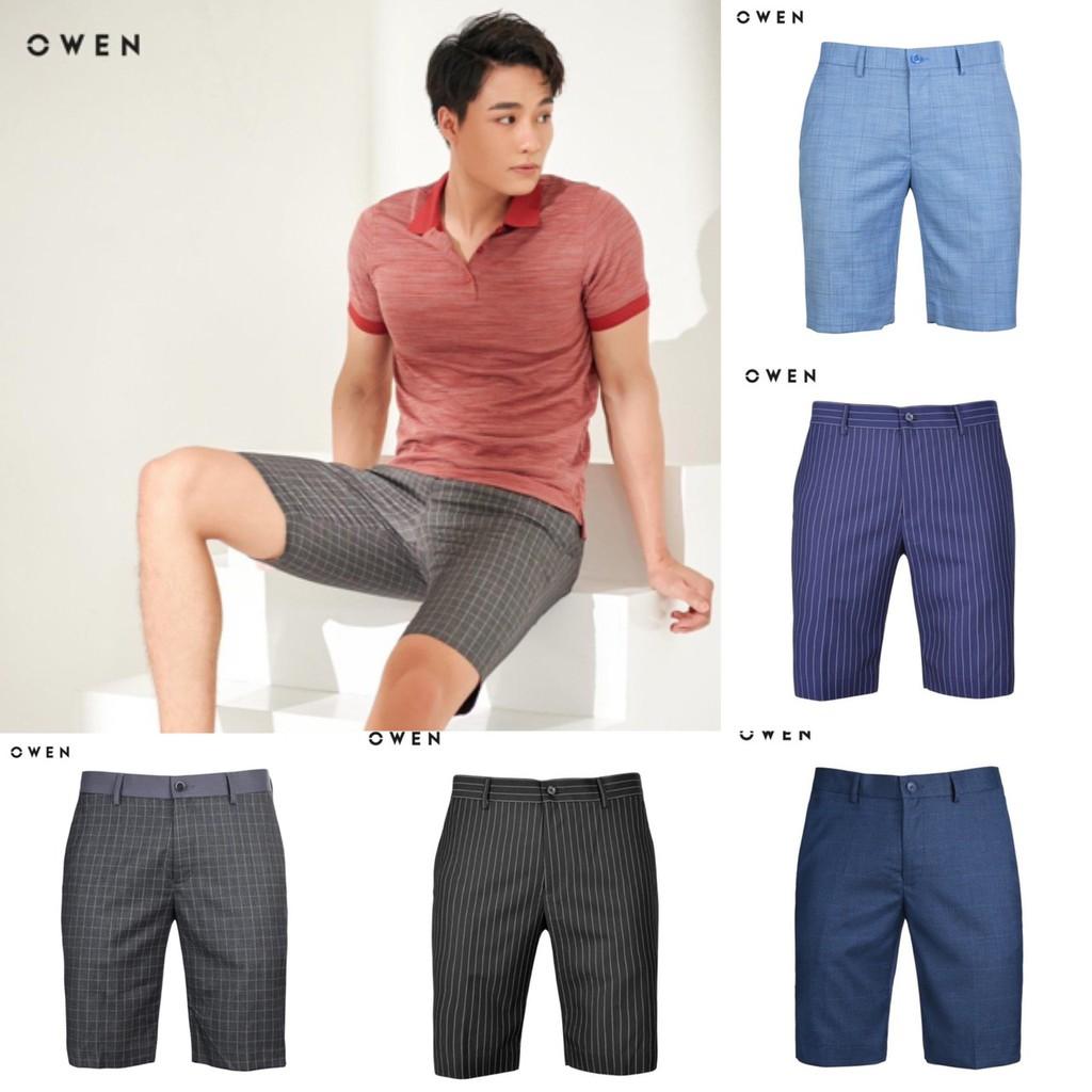 OWEN - Quần short nam Owen kẻ ca rô - Quần short vải nam