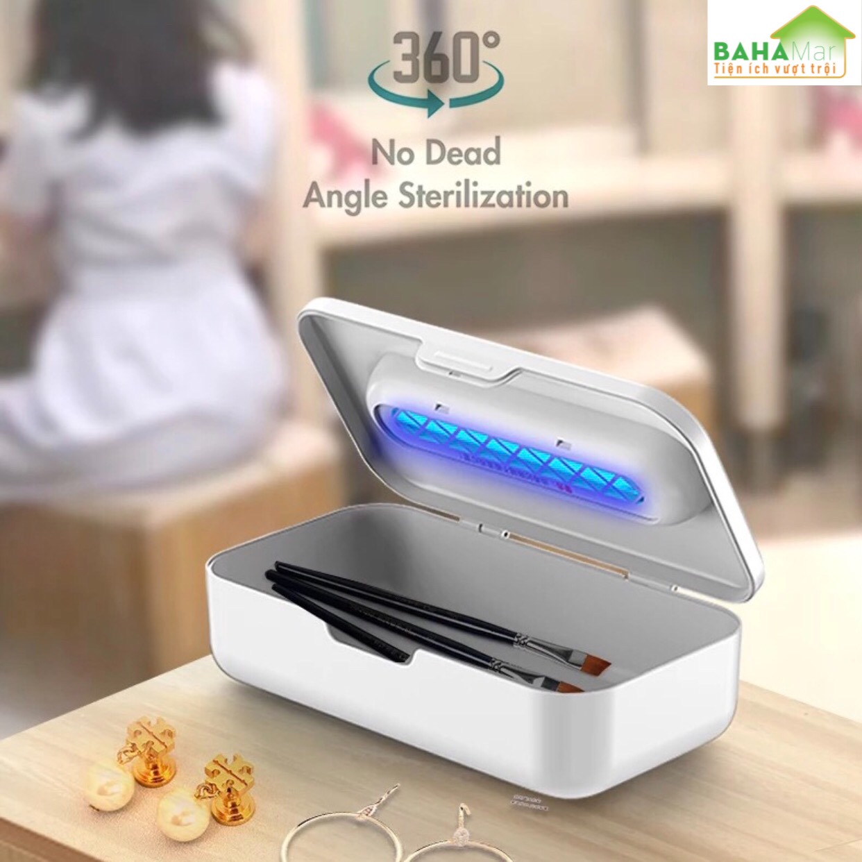 HỘP THANH LỌC KHỬ KHUẨN ĐỒ DÙNG, ĐỒ CHƠI, ĐỒ LÓT BẰNG ĐÈN OZONE VÀ TIA UV "BAHAMAR" có hai chức năng tinh lọc tia cực tím và ozone, thanh lọc khả năng mạnh hơn, cho bạn bảo vệ kép.