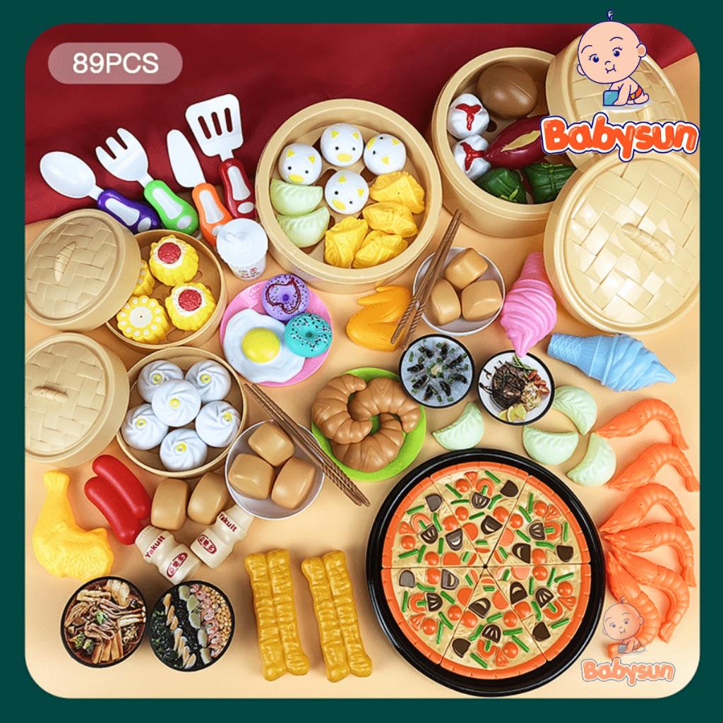 Đồ chơi nấu ăn 82 chi tiết bánh bao các loại cho bé, đồ chơi trẻ em chất liệu nhựa ABS an toàn cho bé thỏa sức vui chơi