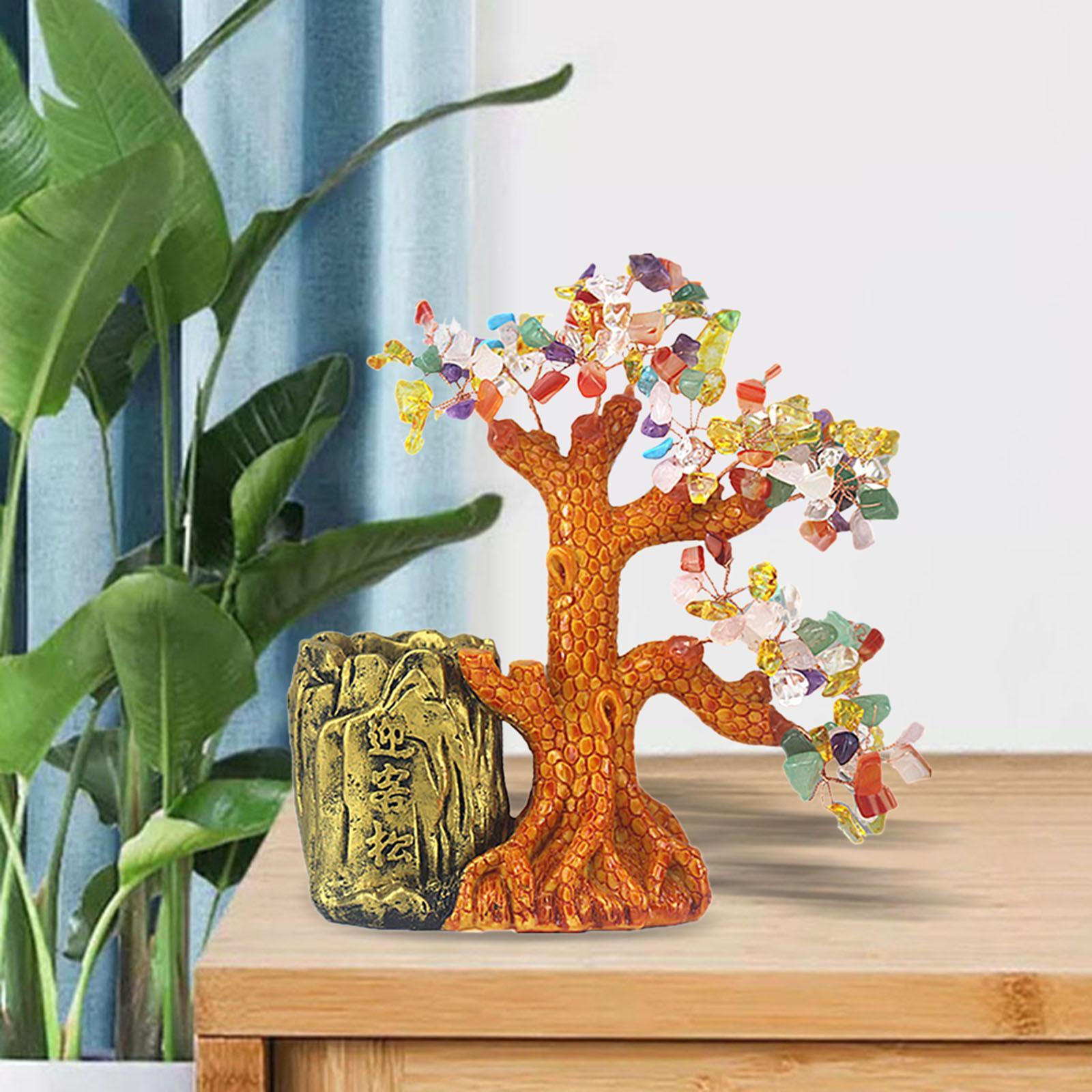 Lucky Money Tree Pen Holder Ornament Statue Crafts for Table Decor