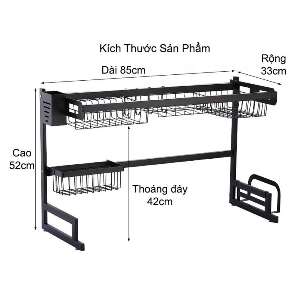 Kệ úp bát đĩa 2 tầng sắt đen quá tiện ích