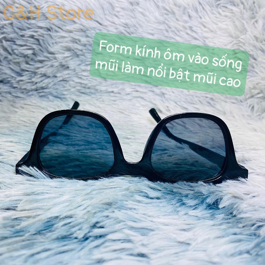 Kính mát gọng vuông chữ V thời trang,mắt kính gọng nhỏ nhiều màu nam nữ form unisex thời trang Hàn Quốc MK2C