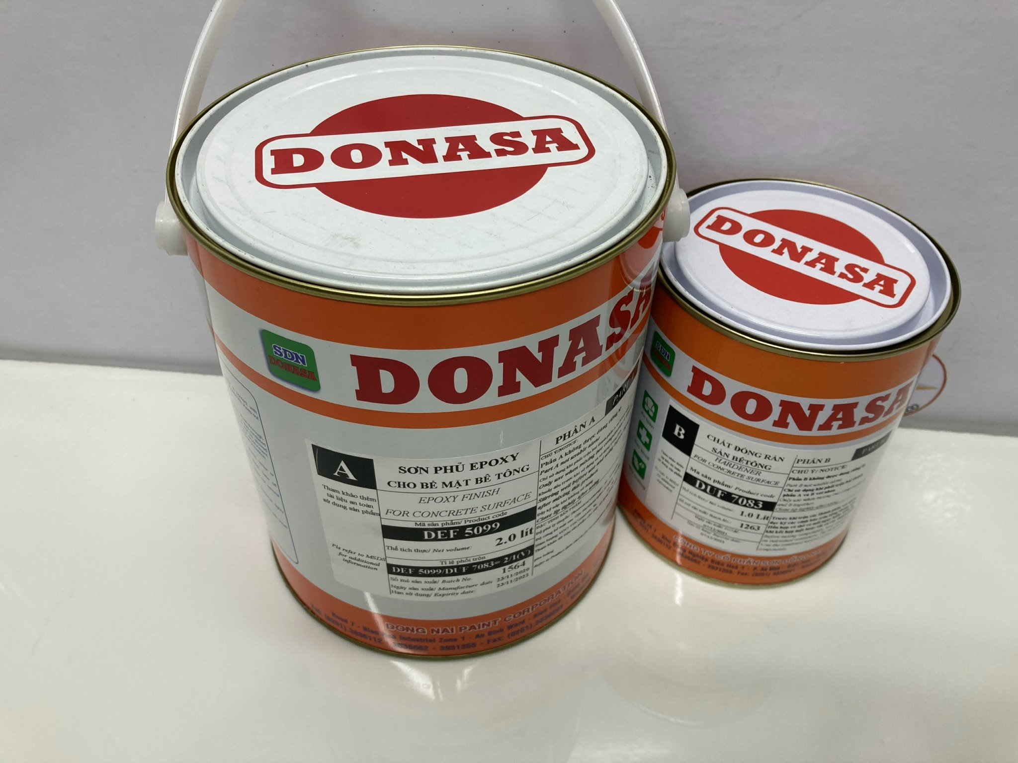 Sơn sàn bê tông Donasa /Floor coating Paint màu cam DEF 2196 3L
