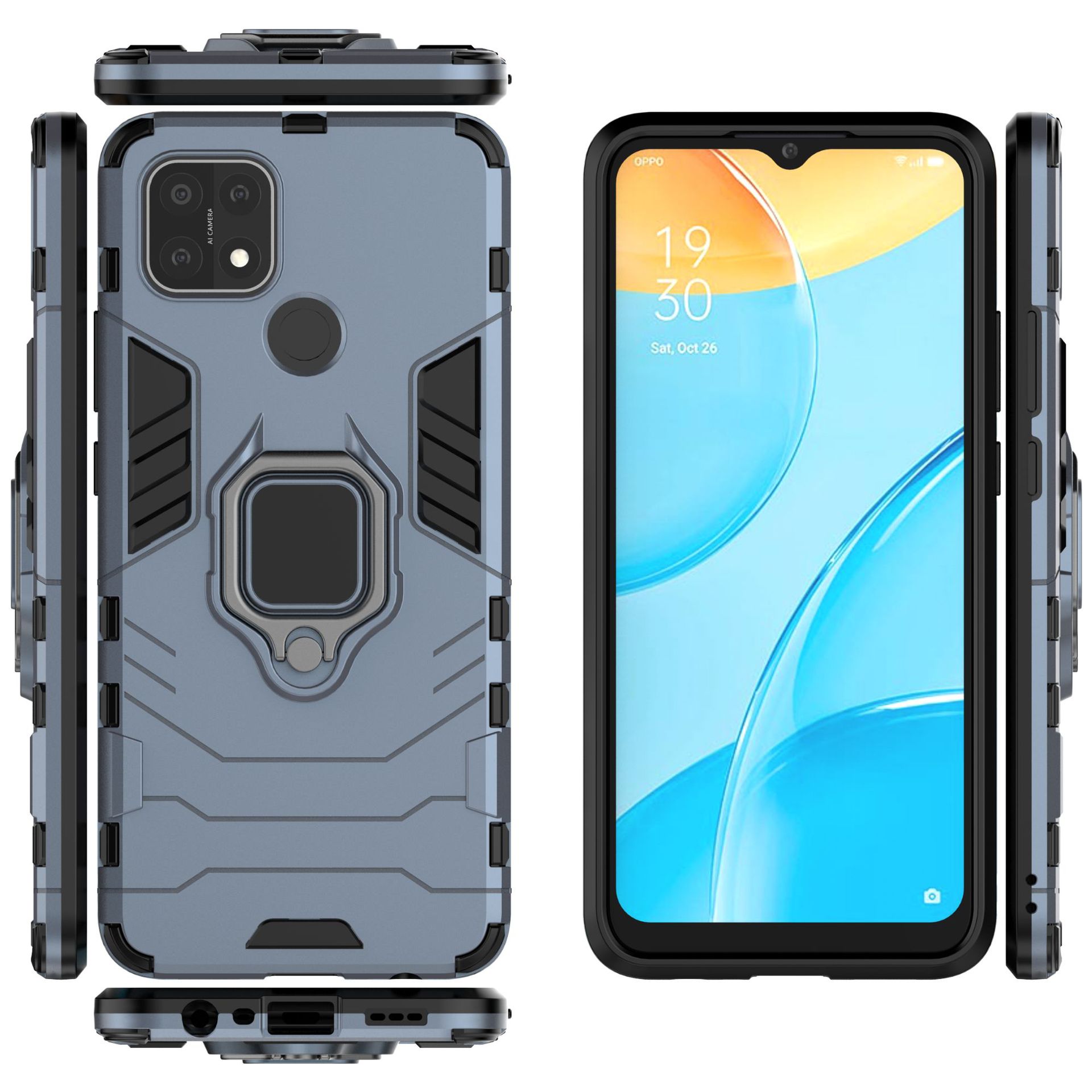Ốp lưng dành cho OPPO A15 Iron Man iRing Nhựa PC cứng viền dẻo chống sốc cao cấp