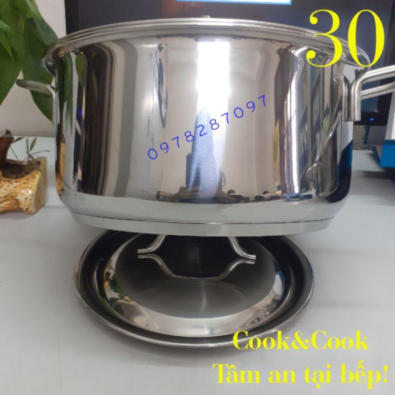 Nồi luộc gà inox size 30 1đáy & 3đáy từ