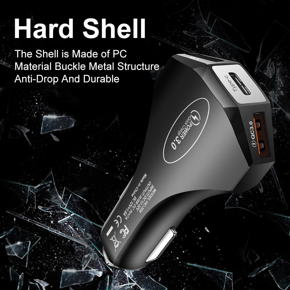 QC 3.0 Bộ sạc xe hơi phí nhanh Dual USB PD Sạc nhanh