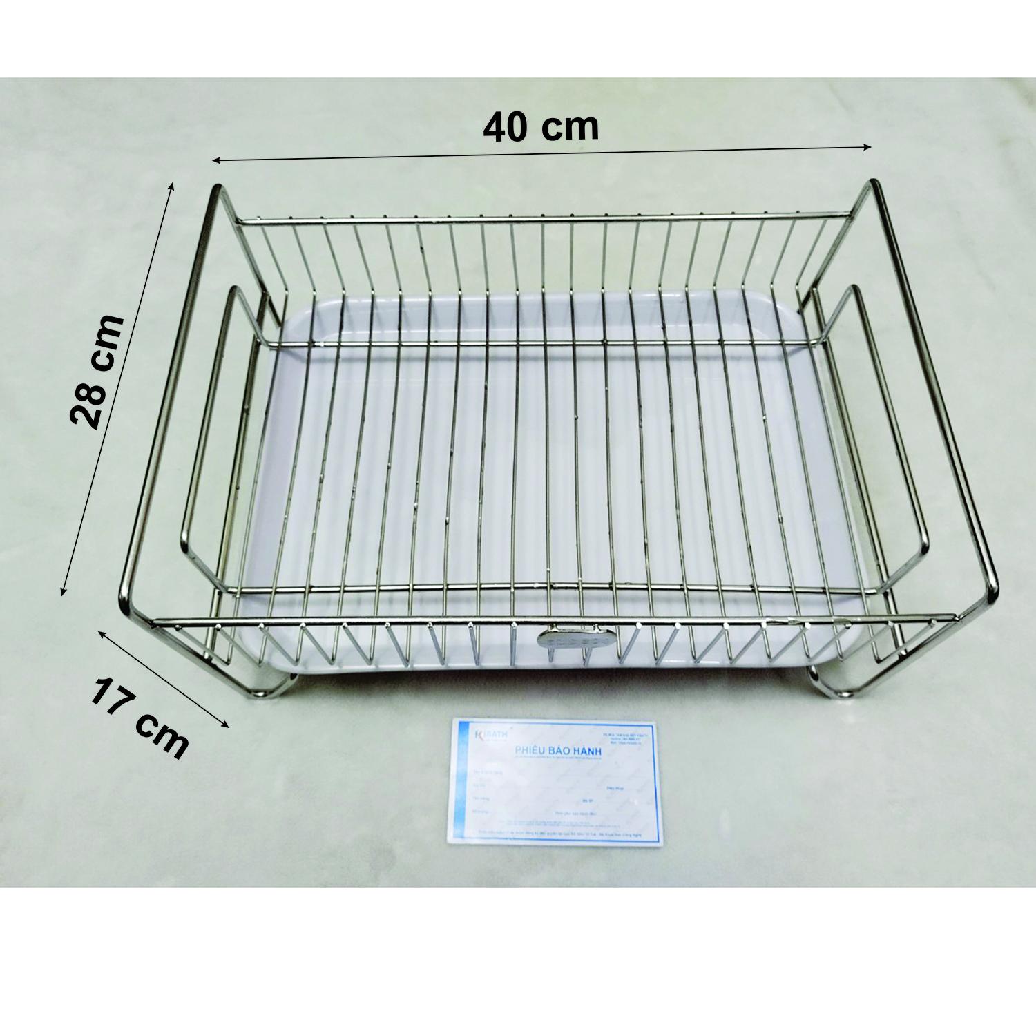 Kệ Úp Chén Ly Kibath Inox 304 Kèm Khay Hứng Nước, KB-822