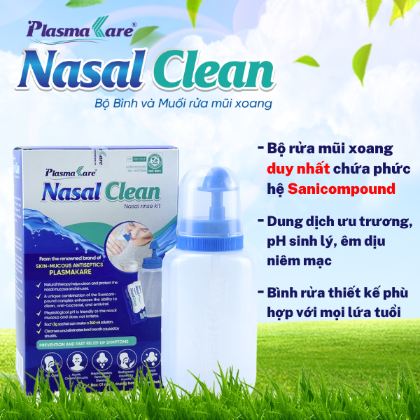 Bình Rửa Mũi Xoang PlasmaKare Nasal Clean - Làm Sạch Mũi Xoang Hiệu Quả và An Toàn Niêm Mạc Mũi