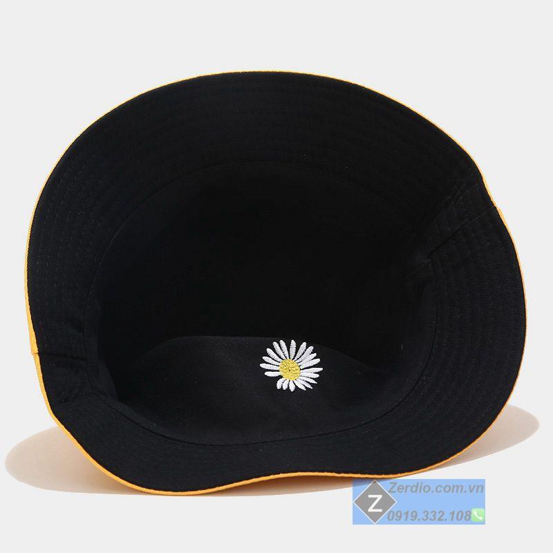 Mũ bucket tai bèo hoa cúc 2 mặt cho nam và nữ, chất liệu cotton thoáng mát