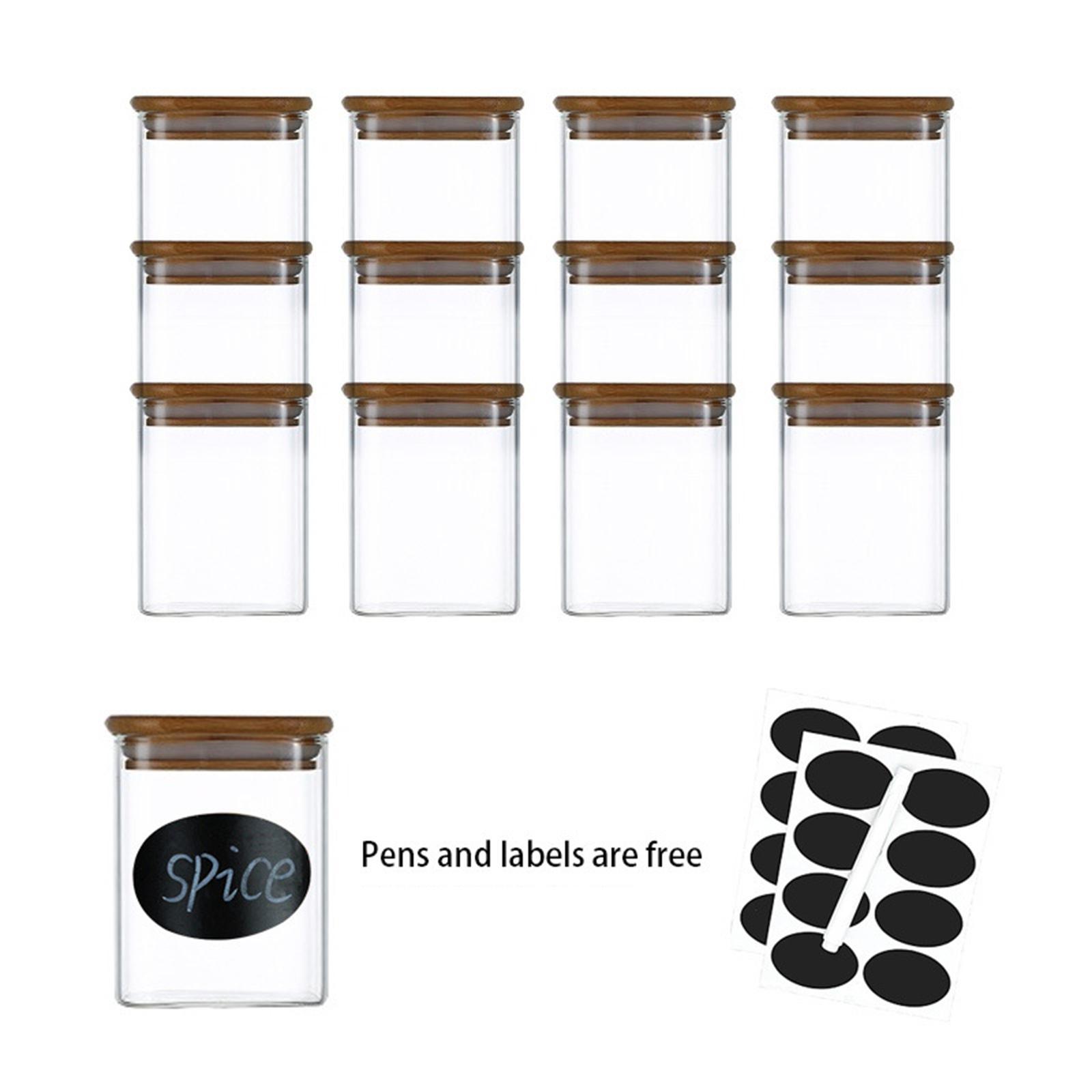 12Pcs Glass Food Storage Container Containers Set Kitchen Canister Jar
