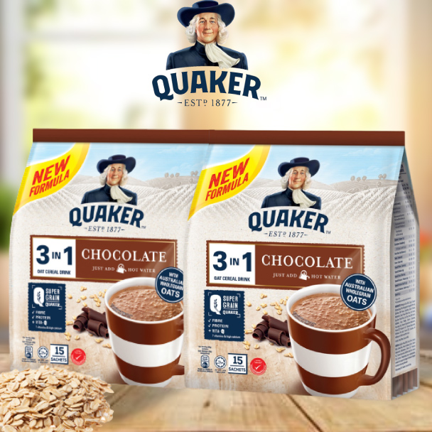 Combo 2 Thức Uống Yến Mạch Quaker 3in1 Vị Sô Cô La 420g