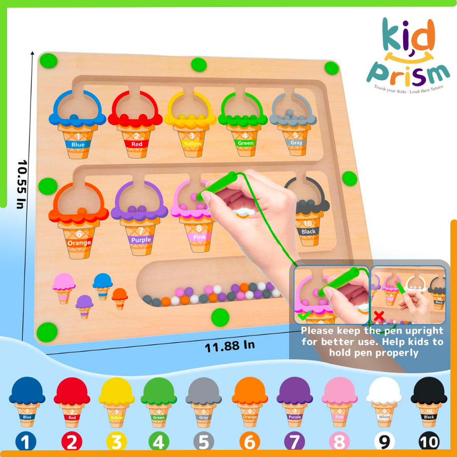 Bảng Ghép Montessori Que Kem Màu Sắc, Phân Loại Màu và Số Đếm - Giáo Cụ Montessori