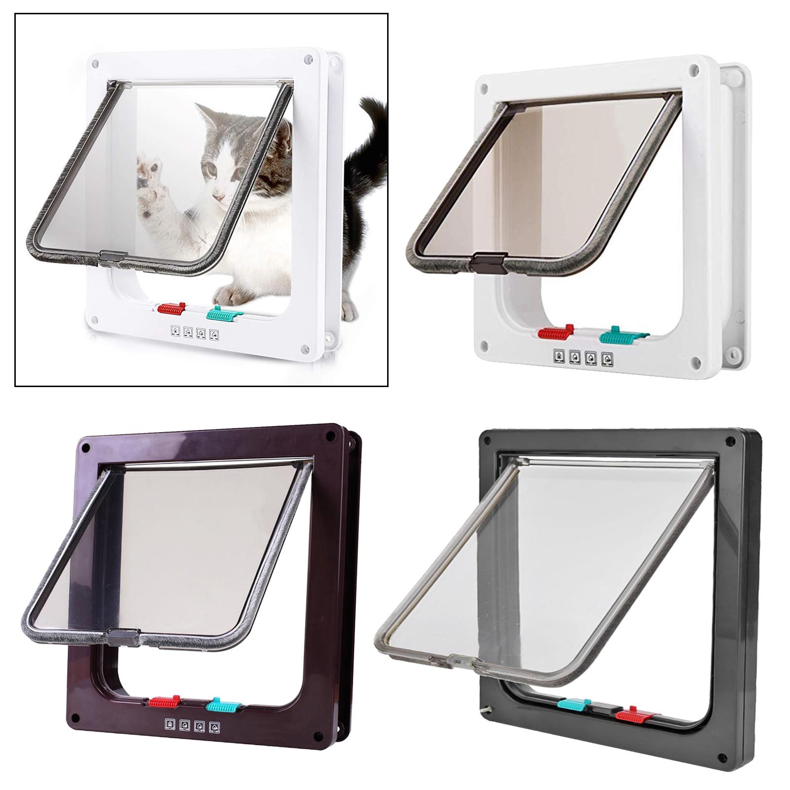 4-Way Locking Pet Door Frame Lockable Dog and Gate Cat Flap Door