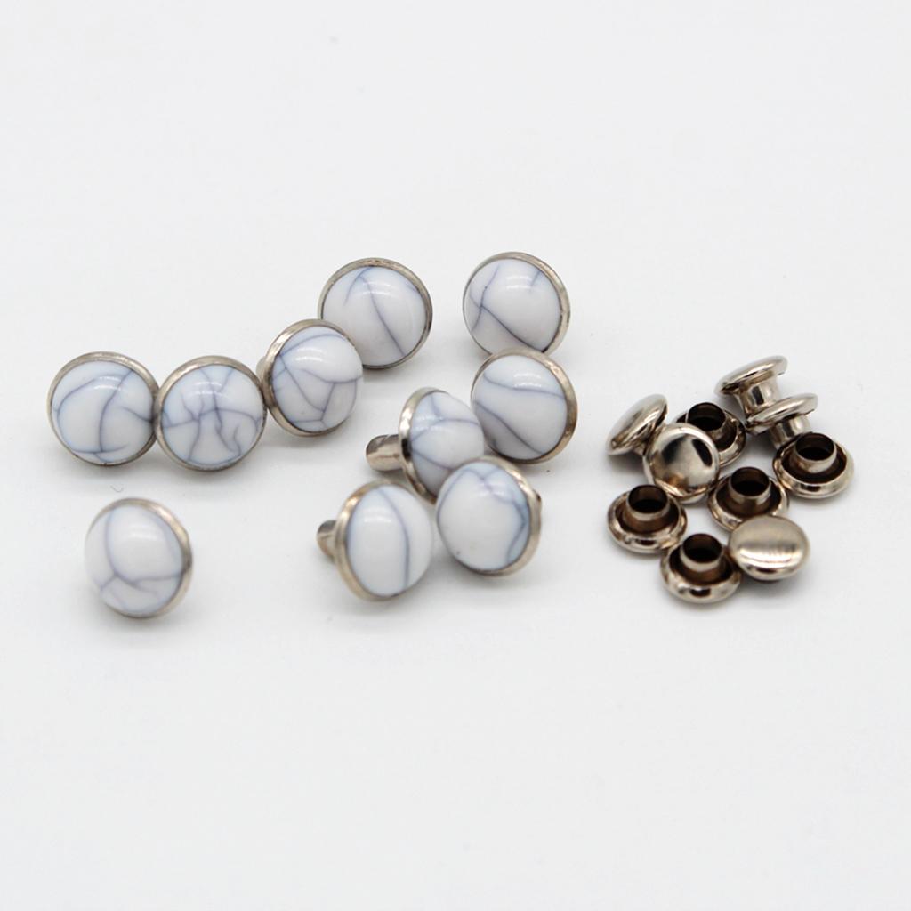 60 Dome Xanh Ngọc Nhanh Chóng Đinh Tán Đinh Nhọn Cho Làm Đồ Da Thủ Công 8.5 Mm Màu Trắng Đỏ